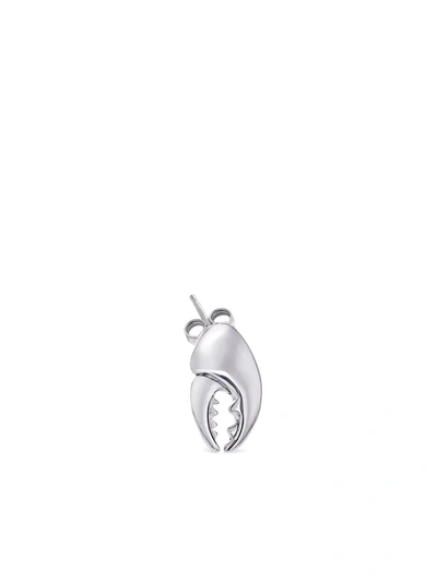 True Rocks Crab Claw Stud Earring In Silver