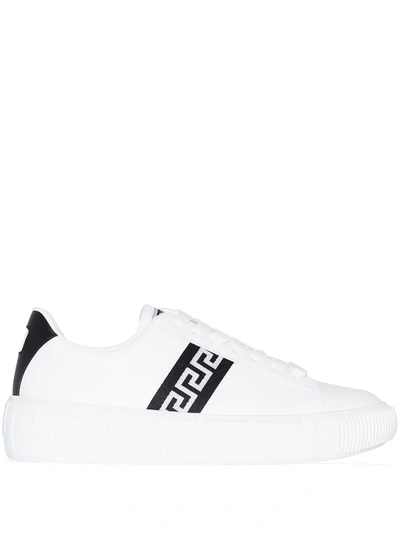 Versace Sneakers In White Leather