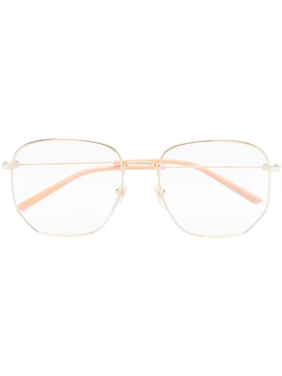 Gucci Round Optical Glasses In Gold