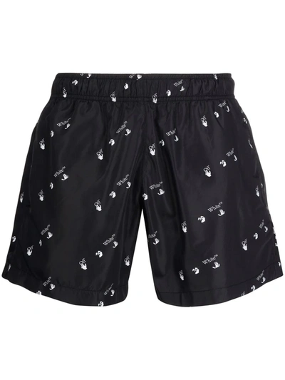 Off-white Hands Off Swim Shorts In Black