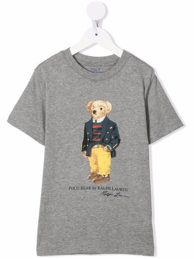 Polo Ralph Lauren Kids' Polo Bear Print T-shirt In Grey