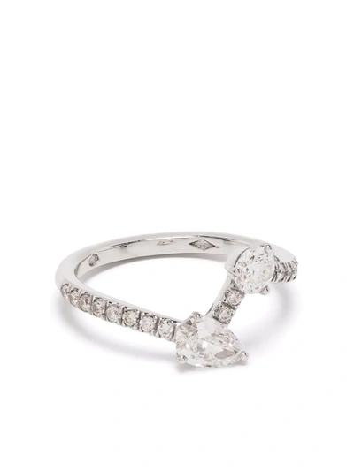 Loyal.e Paris 18kt Recycled White Gold Toi+moi Diamond Ring In Silver