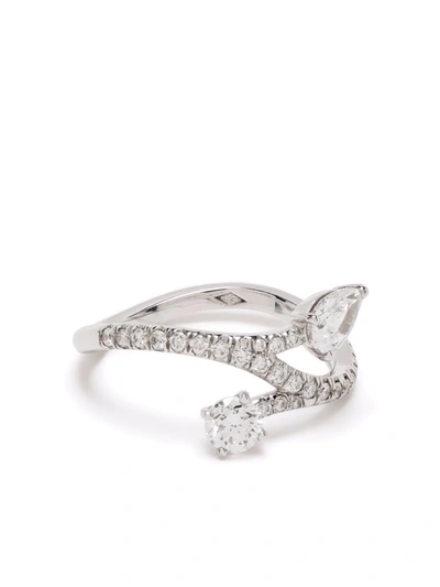 Loyal.e Paris 18kt Recycled White Gold Toi+moi Toujours Diamond Ring In Silver