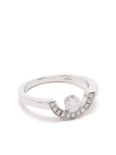 Loyal.e Paris 18kt Recycled White Gold Intrépide Diamond Pavé Ring In Silver