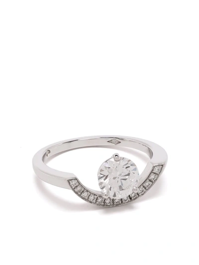 Loyal.e Paris 18kt Recycled White Gold Intrépide Diamond Pavé Ring In Silver