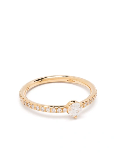 Loyal.e Paris 18kt Recycled Yellow Gold Diamond Pavé Solitaire Ring