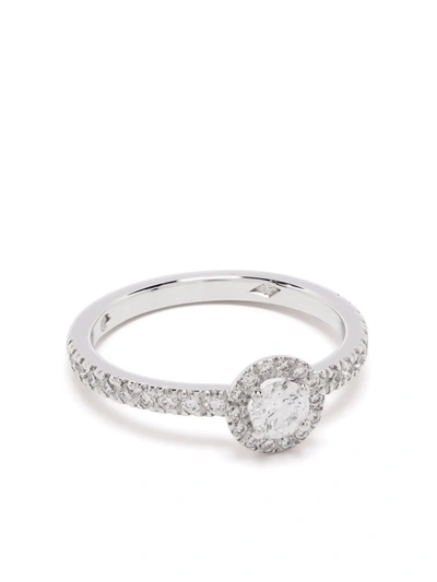 Loyal.e Paris 18kt Recycled White Gold Couronne Diamond Solitaire Ring In Silver