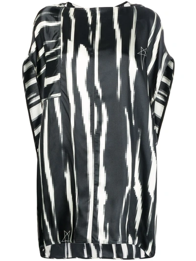 Rick Owens Zebra-print Short-sleeved T-shirt In Black