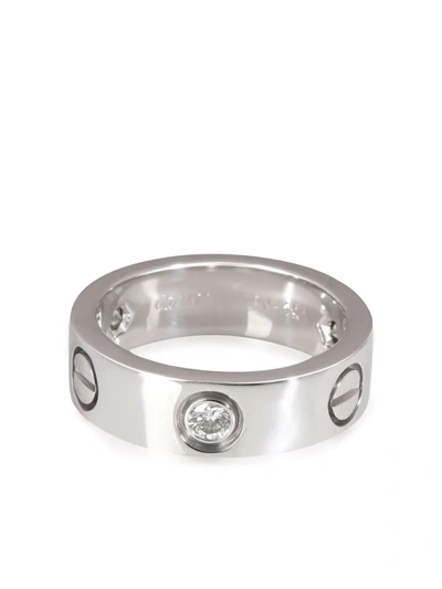 Pre-owned Cartier  Love 0.22kt Diamond Ring In Silver