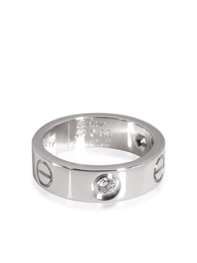 Pre-owned Cartier  Love 0.22kt Diamond Ring In Silver