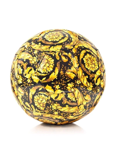 Versace Kids' Baroque-print Football In Yellow