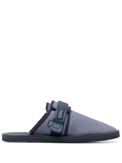 Suicoke Navy Daniel Arsham Edition Shearling Zavo-mabda Sandals In Blue