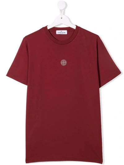 Stone Island Junior Teen Graphic-print Cotton T-shirt In Red