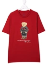 Polo Ralph Lauren Polo Bear-print Short-sleeved T-shirt In Red