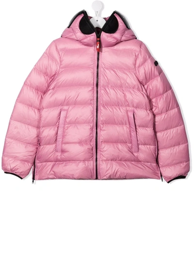 Ai Riders On The Storm Young Kids' Pom Pom Detail Puffer Jacket In Pink