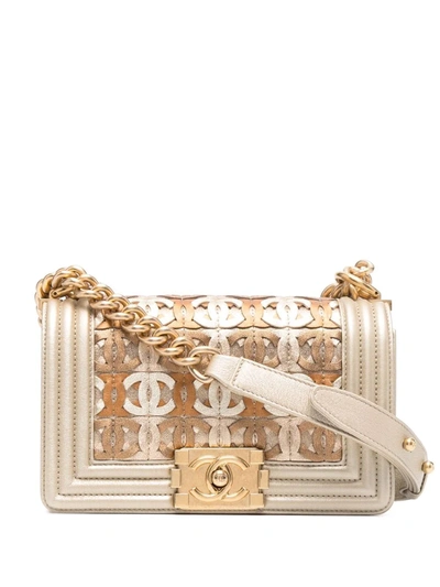 Pre-owned Chanel 2014  Boy Shoulder Bag In Gold