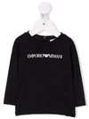 Emporio Armani Logo-print Cotton T-shirt In Blue
