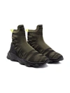 Diesel Teen Striped Slip-on Boots In Military Green