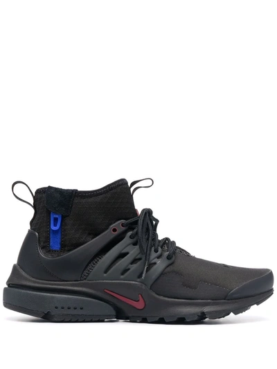 Nike Air Presto Mid Utility High-top Sneakers In Black/team Red/anthracite/racer Blue/team Red