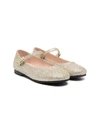 Il Gufo Glittered Ballerina Shoes In Gold