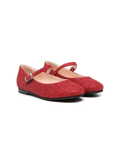 Il Gufo Kids' Glittered Ballerina Shoes In Rossa