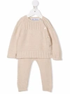 TARTINE ET CHOCOLAT BUTTONED-UP KNITTED TRACKSUIT SET