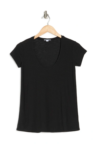 James Perse Deep V-neck T-shirt In Carbon