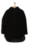 Andrew Marc Seneca Faux Shearling Hooded Jacket In Black