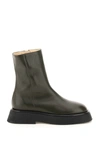 Wandler Chunky Leather Ankle Boot In Eden (khaki)
