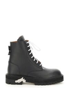 OFF-WHITE LACE-UP LEATHER BOOTS,OMID003R21LEA0011000 1000