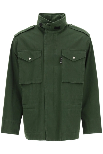 Off-white Arrows-motif Hooded Jacket In Green