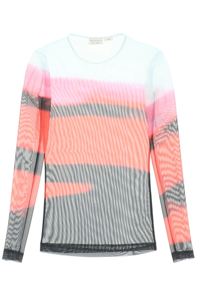 Dries Van Noten Striped Sheer Top In Red | ModeSens