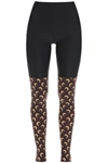 Marine Serre Crescent Moon-print Recycled-fibre Leggings In All Over Moon Brown (black)