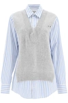 MAISON MARGIELA SPLICED SHIRT IN COTTON AND WOOL,S51DL0382 S54191 492F