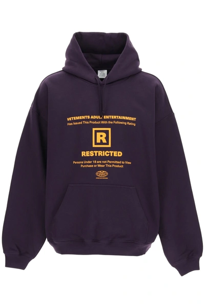 Vetements R-restricted Logo Hoodie In Purple,orange | ModeSens