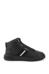 BALLY MYLES LEATHER HIGH SNEAKERS,6237762 BLACK