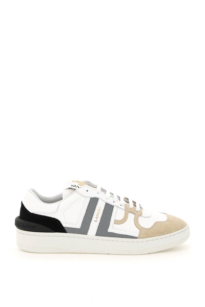 Lanvin Low Clay Low-top Sneakers In White Silver