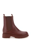 Gianvito Rossi Red Burgundy Chester Leather Ankle Boots In Merlot (red)