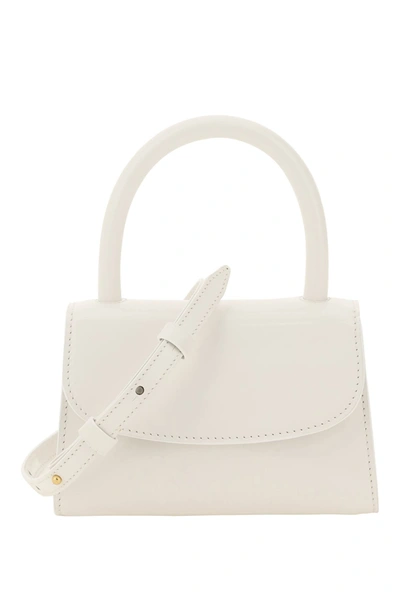 By Far Mini Crocodile-effect Leather Bag In White