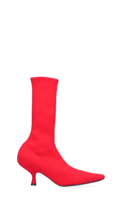 Khaite Taylor Neoprene Sock Boots In Red