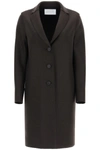 Harris Wharf London Boxy Coat In Pressed Wool In Dark Brown (brown)