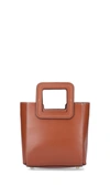 Staud Shirley Mini Snake-effect Leather Shoulder Bag In Brown