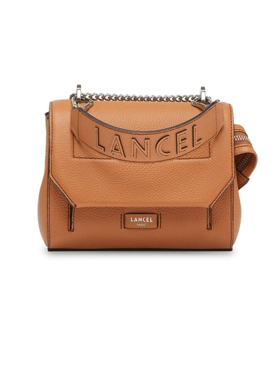 Lancel Camel Grained Leather Shoulder Bag In Cammello