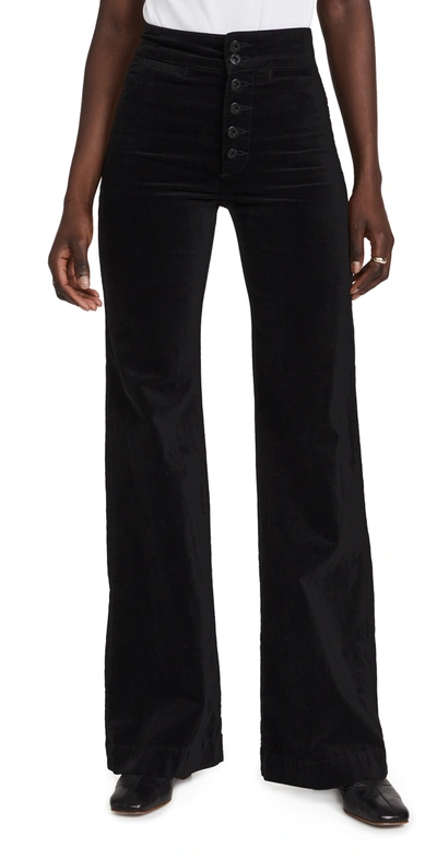 Askk Ny Brighton Wide-leg Velvet Pants In Black