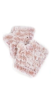 Jocelyn Mandy Faux Fur Fingerless Mittens In Pink