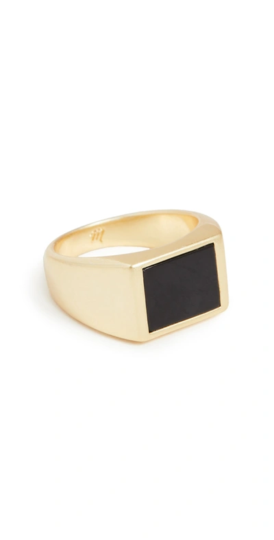 Madewell Nightstone Signet Ring In Onyx Multi