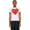 Comme Des Garçons Play Heart Print T-shirt In White