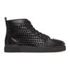 Christian Louboutin Louis Spikes Riveted Casual Sports Shoes In Black/black/bk