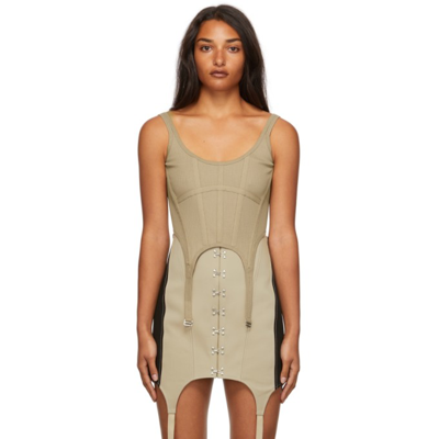 Dion Lee Ssense Exclusive Rib Combat Corset Tank Top In Stone