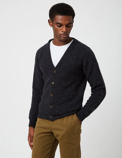 Bhode Lambswool Cardigan (made In Scotland) In Grey